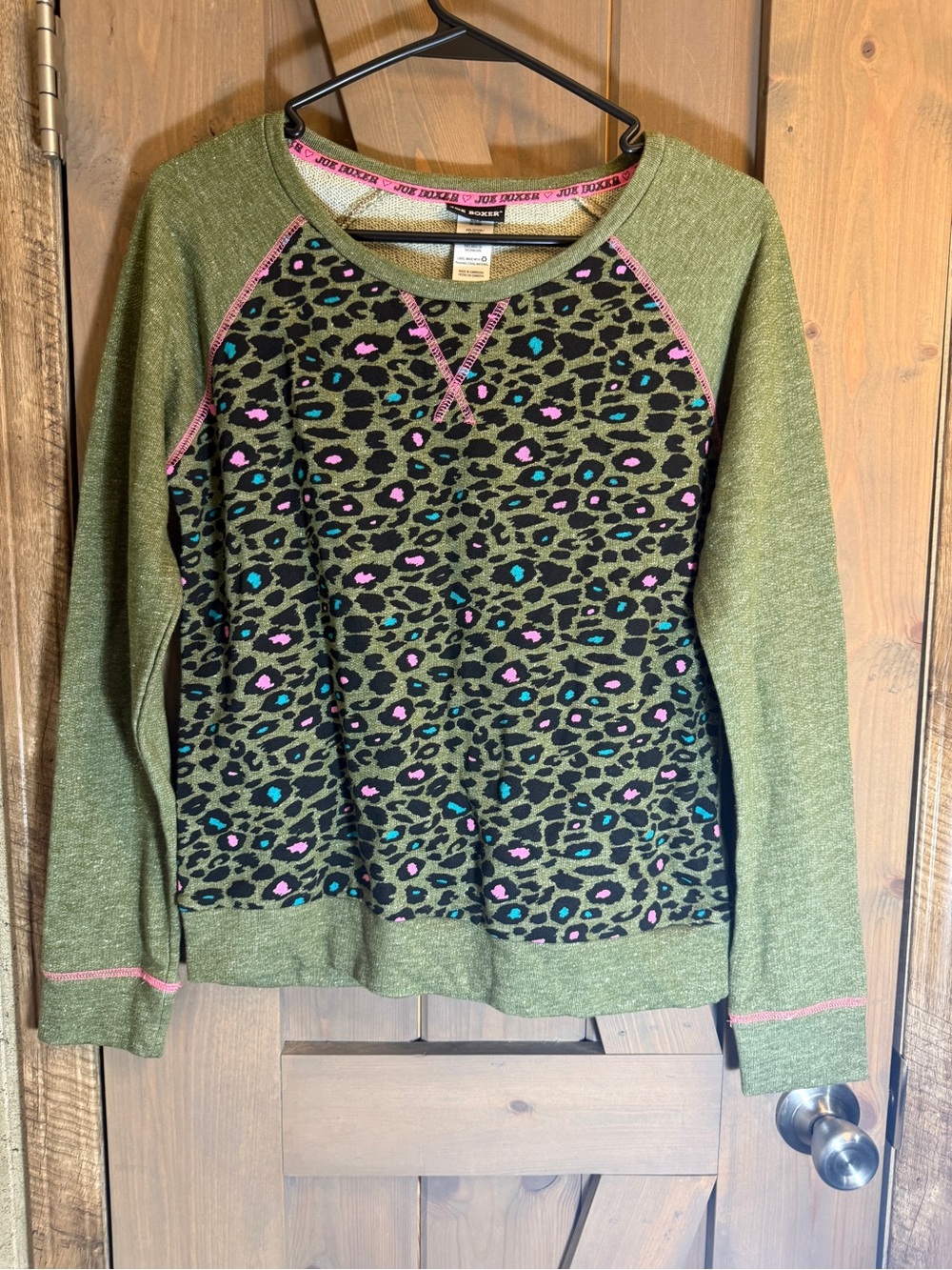 Joe Boxer Olive Green Pullover with Pink Trim